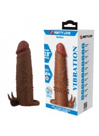 Коричневая насадка на пенис Quillon - 20 см. - Baile - в Новосибирске купить с доставкой