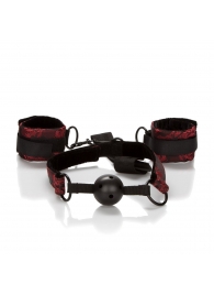 Кляп с наручниками Breathable Ball Gag With Cuffs - California Exotic Novelties - купить с доставкой в Новосибирске