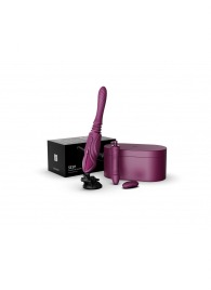 Фиолетовая секс-машина с функцией нагрева, насадками и присоской Sesh - Zalo - купить с доставкой в Новосибирске