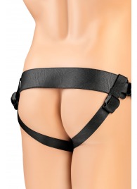 Телесный фаллопротез на черных ремнях Conall - 15 см. - ToyFa - купить с доставкой в Новосибирске