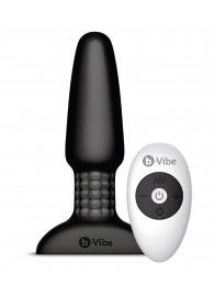 Чёрная вибровтулка с ротацией шариков RIMMING REMOTE CONTROL PLUG BLACK - 15,2 см. - b-Vibe
