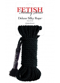 Черная веревка для фиксации Deluxe Silky Rope - 9,75 м. - Pipedream - купить с доставкой в Новосибирске