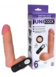 Фаллическая насадка Харнесс UNICOCK 6  с вибрацией - 18 см. - LOVETOY (А-Полимер) - купить с доставкой в Новосибирске
