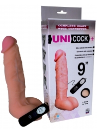 Фаллическая насадка Харнесс UNICOCK 9  с вибрацией - 24 см. - LOVETOY (А-Полимер) - купить с доставкой в Новосибирске