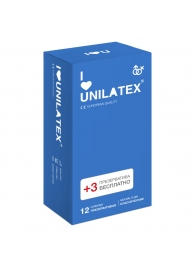 Классические презервативы Unilatex Natural Plain - 12 шт. + 3 шт. в подарок - Unilatex - купить с доставкой в Новосибирске