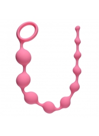 Розовая анальная цепочка Long Pleasure Chain - 35 см. - Lola Games