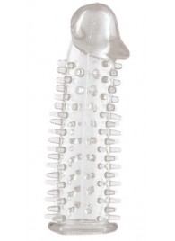 Прозрачная насадка на половой член с закрытой головкой и шипами - 12,5 см. - Toyfa Basic - в Новосибирске купить с доставкой