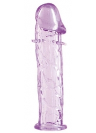 Гладкая фиолетовая насадка с усиками под головкой - 12,5 см. - Toyfa Basic - в Новосибирске купить с доставкой
