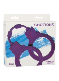 Фиолетовые силиконовые наручники Stretchy Cuffs Purple - Lola toys - купить с доставкой в Новосибирске