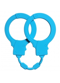 Голубые силиконовые наручники Stretchy Cuffs Turquoise - Lola Games - купить с доставкой в Новосибирске