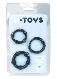 Набор из 3 чёрных эрекционных колец A-toys - A-toys - в Новосибирске купить с доставкой
