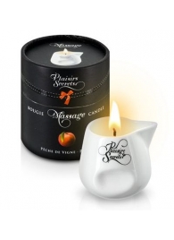 Массажная свеча с ароматом персика Bougie Massage Gourmande Pêche - 80 мл. - Plaisir Secret - купить с доставкой в Новосибирске