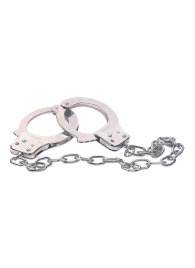 Наручники из металла с длинной цепочкой CHROME HANDCUFFS METAL HANDCUFFS W. KEY - NMC - купить с доставкой в Новосибирске