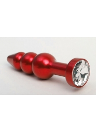 Красная анальная ёлочка с прозрачным кристаллом - 11,2 см. - 4sexdreaM - купить с доставкой #SOTBIT_REGIONS_UF_V_REGION_NAME#