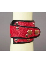 Красно-чёрный кожаный браслет «Треугольник» - Подиум - купить с доставкой в Новосибирске