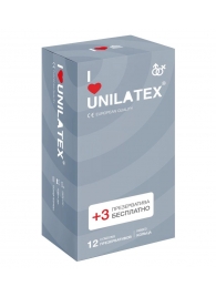 Презервативы с рёбрами Unilatex Ribbed - 12 шт. + 3 шт. в подарок - Unilatex - купить с доставкой в Новосибирске