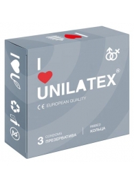 Презервативы с рёбрами Unilatex Ribbed - 3 шт. - Unilatex - купить с доставкой в Новосибирске