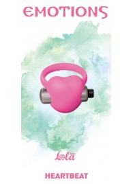 Розовое эрекционное виброкольцо Emotions Heartbeat Light pink - Lola Games - в Новосибирске купить с доставкой