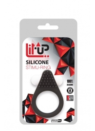 Чёрное эрекционное кольцо LIT-UP SILICONE STIMU RING 1 BLACK - Dream Toys - в Новосибирске купить с доставкой