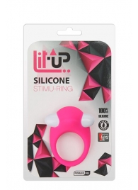 Розовое эрекционное кольцо LIT-UP SILICONE STIMU RING 6 - Dream Toys - в Новосибирске купить с доставкой