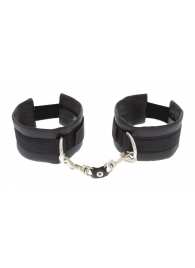 Чёрные полиуретановые наручники Luxurious Handcuffs - Blush Novelties - купить с доставкой в Новосибирске