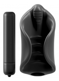 Чёрный мастурбатор Vibrating Silicone Stimulator с вибрацией - Pipedream - в Новосибирске купить с доставкой