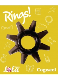 Чёрное эрекционное кольцо Rings Cogweel - Lola Games - в Новосибирске купить с доставкой