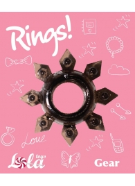 Чёрное эрекционное кольцо Rings Gear - Lola Games - в Новосибирске купить с доставкой