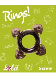 Чёрное эрекционное кольцо Rings Screw - Lola Games - в Новосибирске купить с доставкой