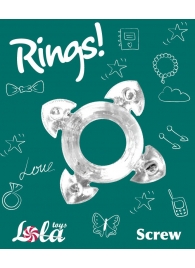 Прозрачное эрекционное кольцо Rings Screw - Lola Games - в Новосибирске купить с доставкой