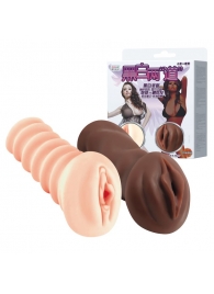 Комплект мастурбаторов-вагин - телесная и темнокожая - Baile - в Новосибирске купить с доставкой