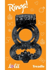 Чёрное эрекционное кольцо Rings Treadle с подхватом - Lola Games - в Новосибирске купить с доставкой