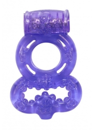 Фиолетовое эрекционное кольцо Rings Treadle с подхватом - Lola Games - в Новосибирске купить с доставкой