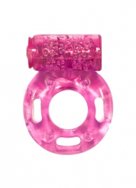 Розовое эрекционное кольцо с вибрацией Rings Axle-pin - Lola Games - в Новосибирске купить с доставкой