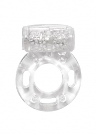 Прозрачное эрекционное кольцо с вибрацией Rings Axle-pin - Lola Games - в Новосибирске купить с доставкой