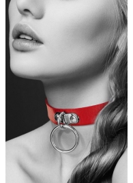Красный узенький чокер с кольцом - Bijoux Pour Toi - купить с доставкой в Новосибирске