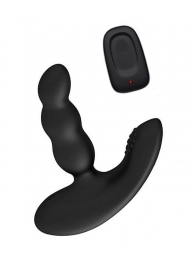 Черный силиконовый стимулятор простаты Levett Nitoc с пультом ДУ - Levett - в Новосибирске купить с доставкой