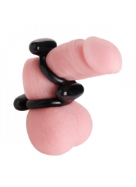 Двойное эрекционное кольцо Dual Stretch To Fit Cock and Ball Ring - XR Brands - в Новосибирске купить с доставкой
