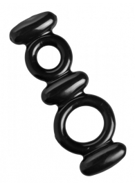 Двойное эрекционное кольцо Dual Stretch To Fit Cock and Ball Ring - XR Brands - в Новосибирске купить с доставкой