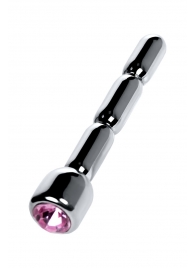 Серебристый уретральный плаг со стразом - 7 см. - ToyFa - купить с доставкой в Новосибирске