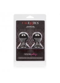 Чёрные насадки-присоски на соски Nipple Play Silicone Pro Nipple Suckers - California Exotic Novelties - купить с доставкой в Новосибирске