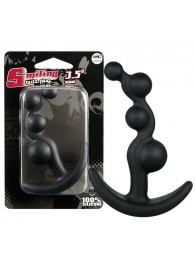 Чёрный анальный стимулятор с шариками Smiling Butt Plug - 8,9 см. - NMC