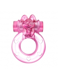 Розовое эрекционное кольцо с вибрацией Ring - Baile - в Новосибирске купить с доставкой
