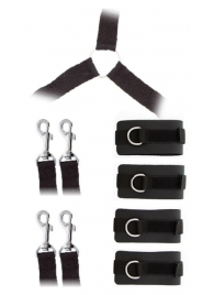 Комплект наручников и поножей LUXURIOUS BED RESTRAINT CUFF SET - Blush Novelties - купить с доставкой в Новосибирске