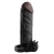 Чёрная вибронасадка с кольцом Vibrating Real Feel 2 Extension - 16 см. - Pipedream - в Новосибирске купить с доставкой
