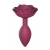 Сливовая анальная пробка с ограничителем-розой Open Rose Size M Butt Plug - Love to Love