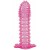 Гелевая розовая насадка с шипами - 12 см. - Toyfa Basic - в Новосибирске купить с доставкой