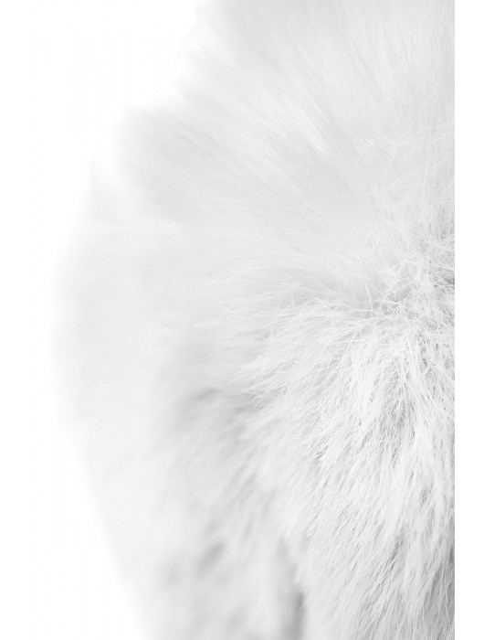 Серебристая анальная втулка TOYFA Metal с белым хвостиком - ToyFa - купить с доставкой в Новосибирске