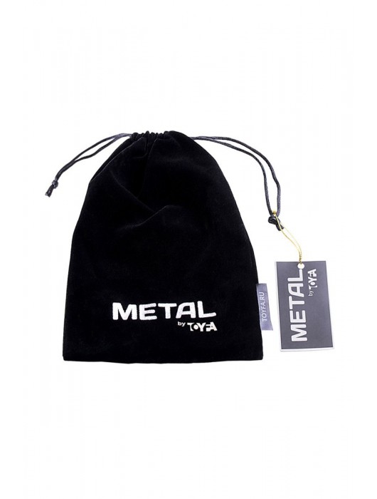Серебристая анальная втулка TOYFA Metal с белым хвостиком - ToyFa - купить с доставкой в Новосибирске