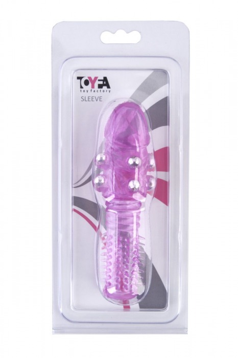 Стимулирующая фиолетовая насадка с шипами и шишечками - 13,5 см. - Toyfa Basic - в Новосибирске купить с доставкой